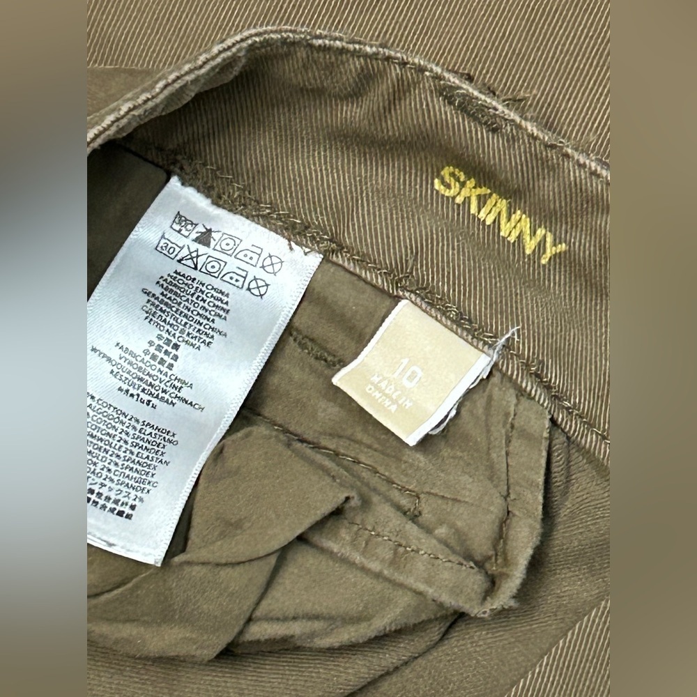 Michael Kors olive safari izzy skinny jeans size 10 - Picture 9 of 10
